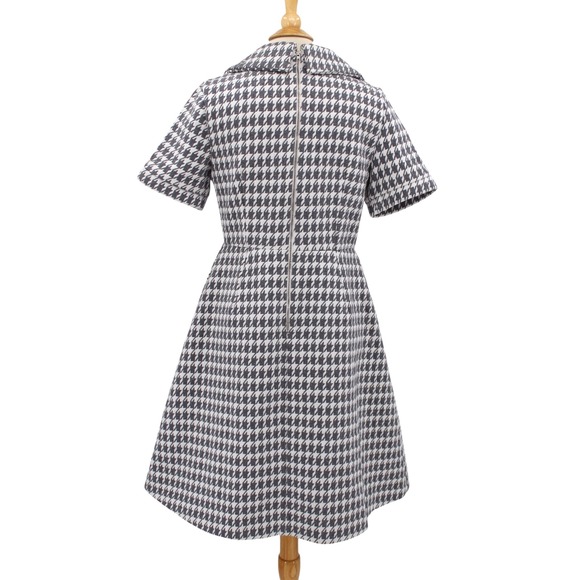 JessaKae Nancy Dress Large midi gray white houndstooth Classic Elegant Preppy - Picture 3 of 13